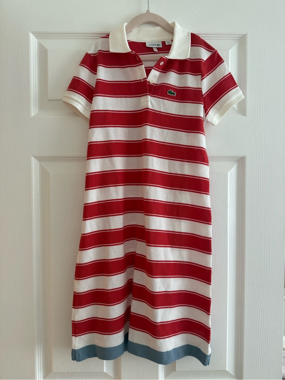 Lacoste Red and White Striped Polo Dress for Kids